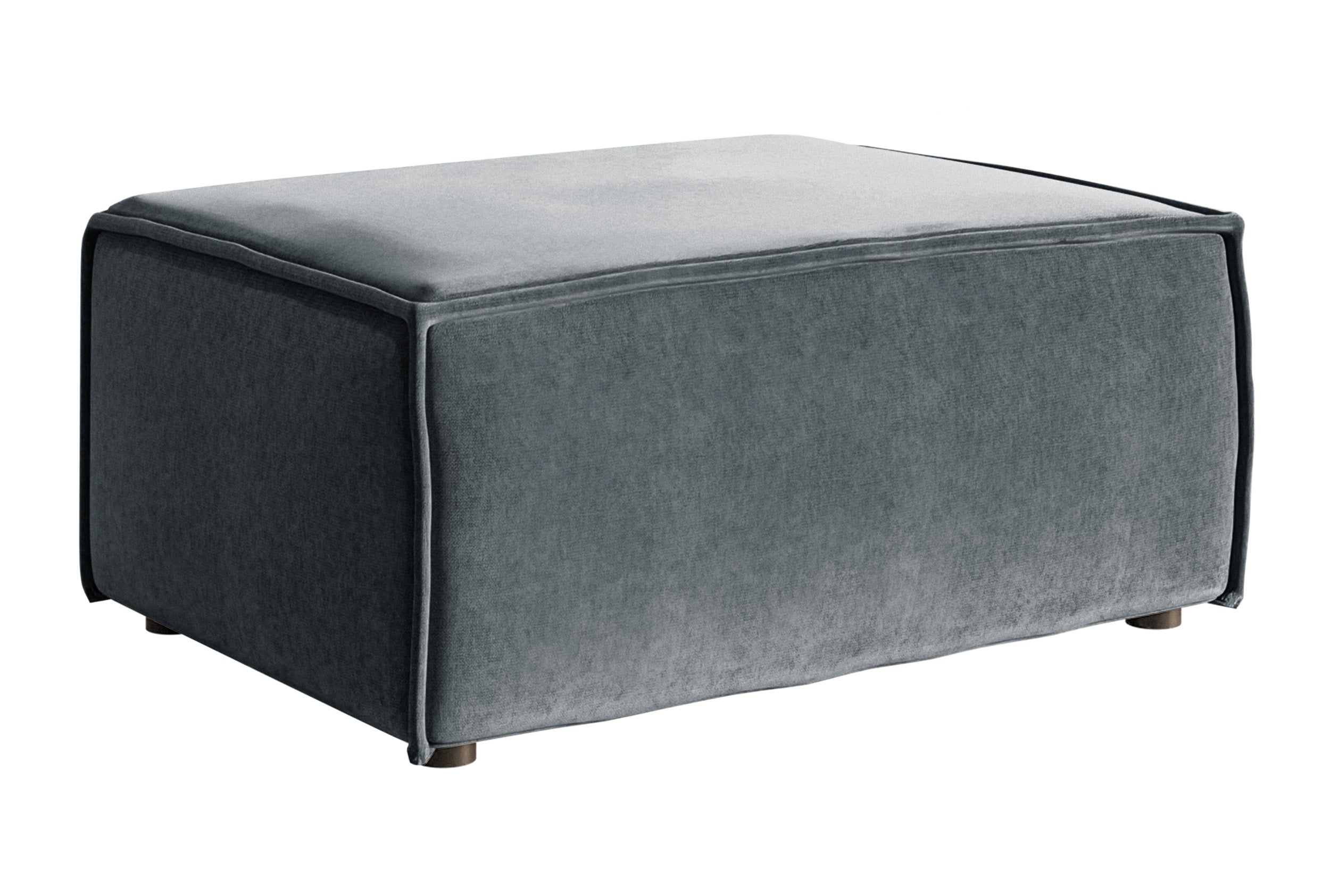Pufa Copertino 65x90 cm szara welur hydrofobowy