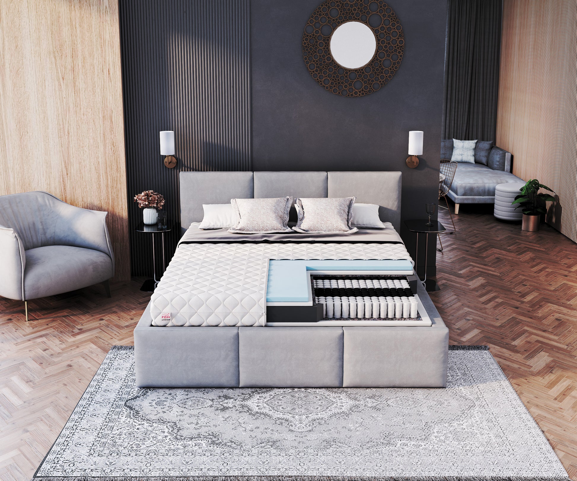 Materac kieszeniowy Elkurud 180x200 - sprężyny kieszeniowe