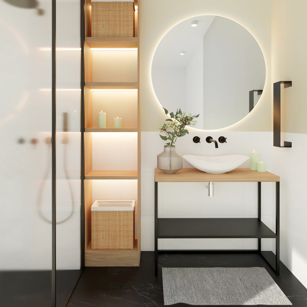 Szafka pod umywalkę Lissey z metalową półką 60 cm