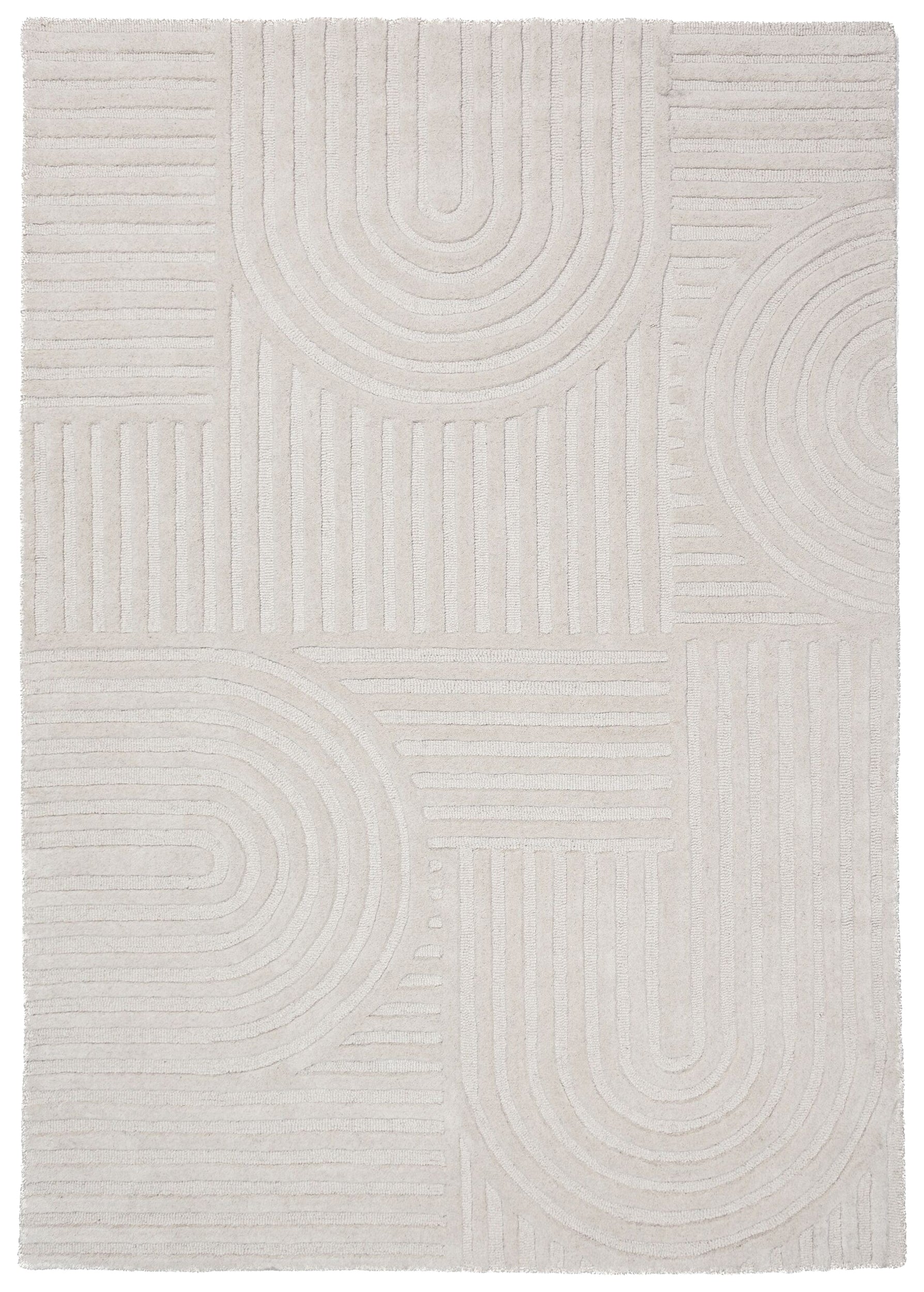 Dywan wełniany ręcznie wykonany Zen Garden 160x230 cm beżowy