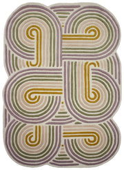 Dywan wełniany ręcznie wykonany Spiral 140x200 cm zielony