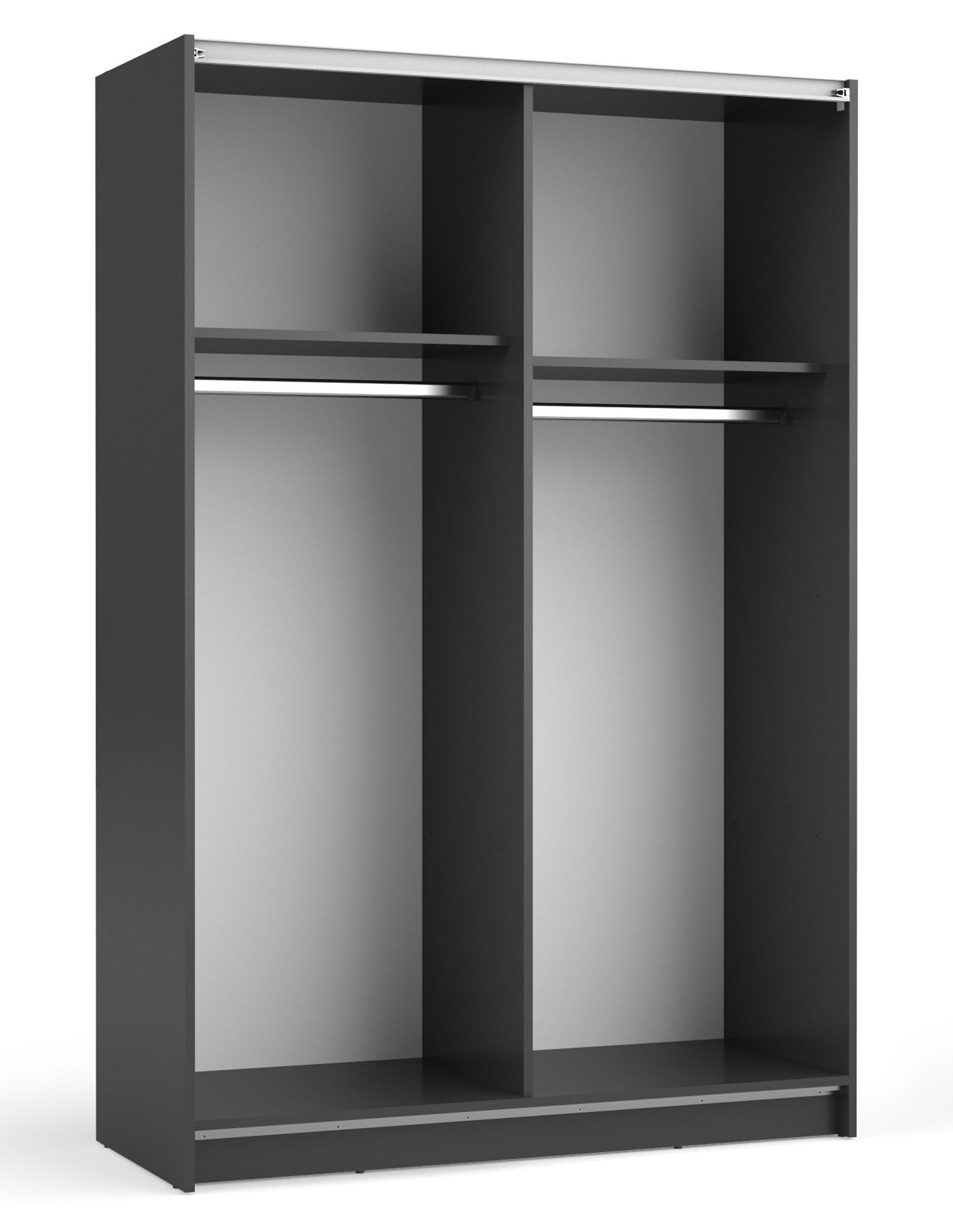Szafa przesuwna Fiaso z lustrem 120 cm czarna - materiał płyta meblowa