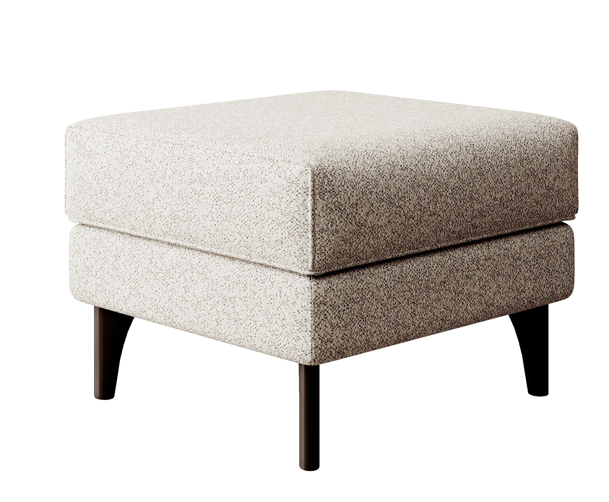 Fotel Calmino z podnóżkiem uszak kremowy boucle nóżki wenge - szerokość 79 cm