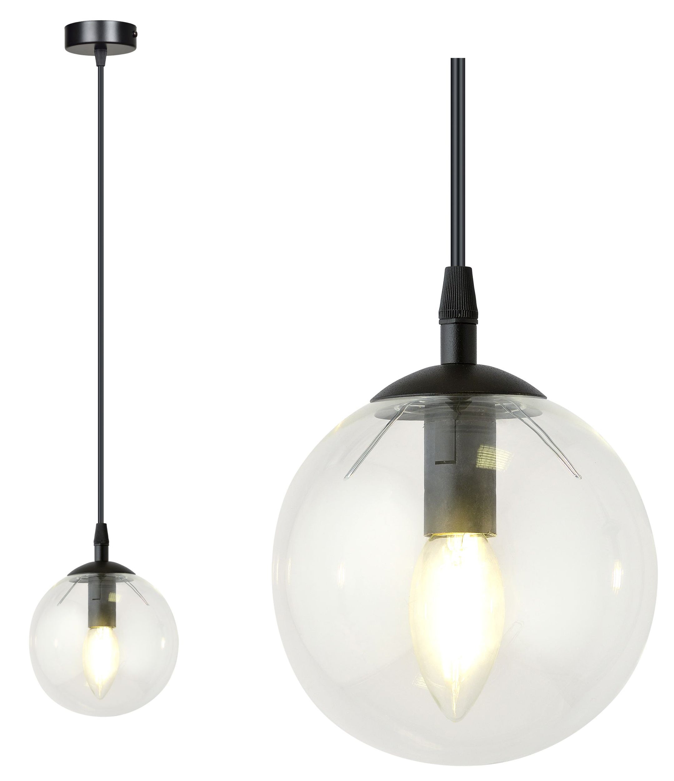 Lampa wisząca Fregene transparentna