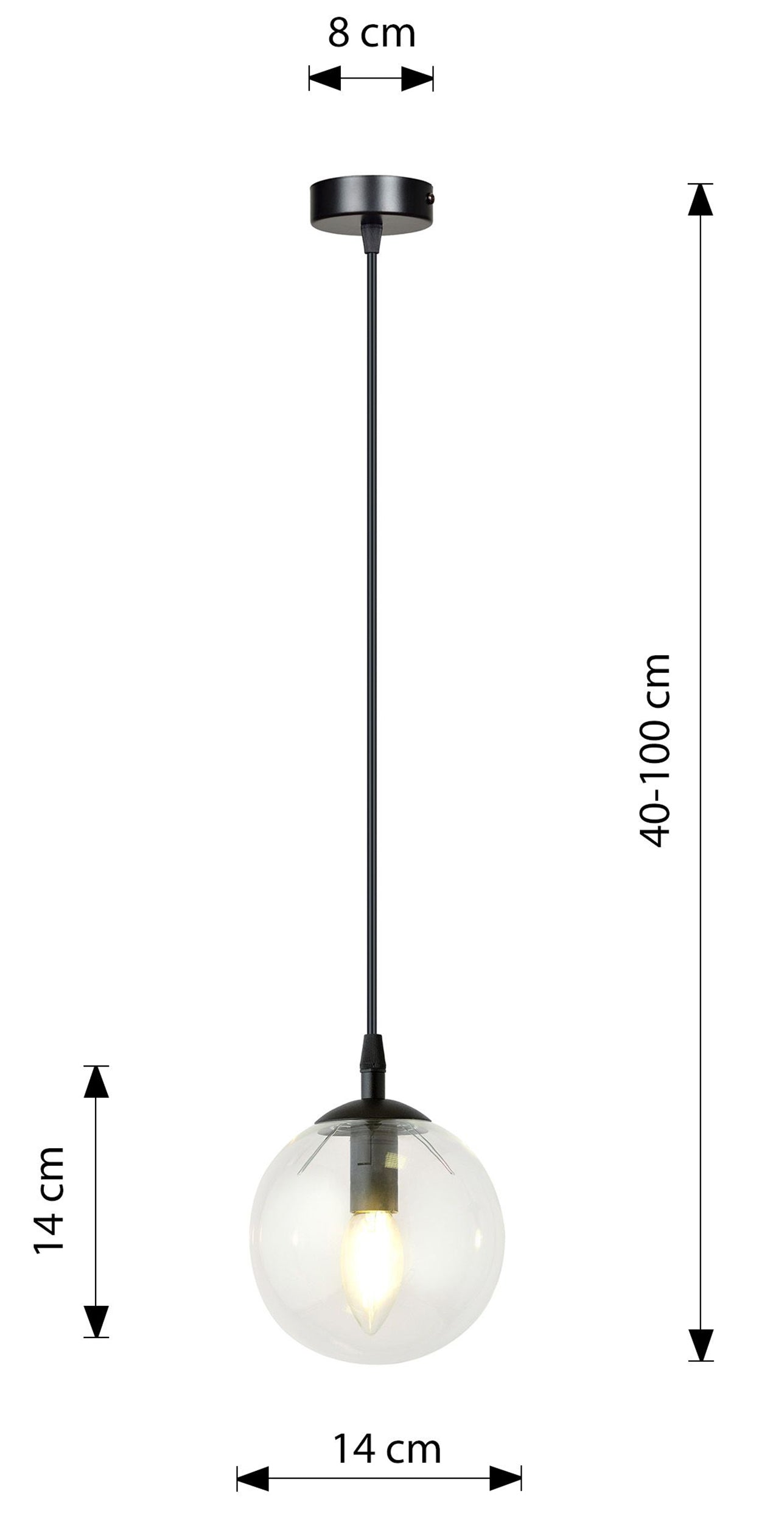 Lampa wisząca Fregene transparentna