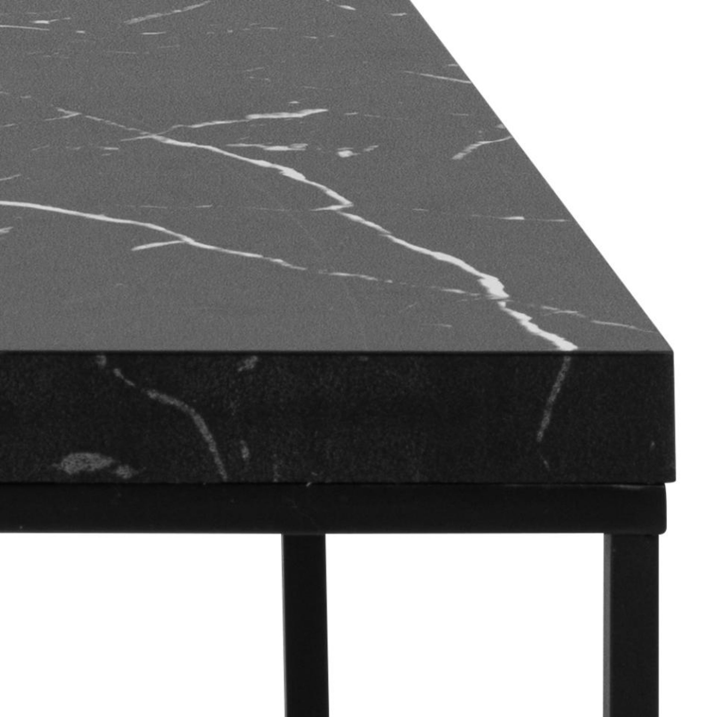 Stolik kawowy Pillys 110x55 cm cm czarny marmur