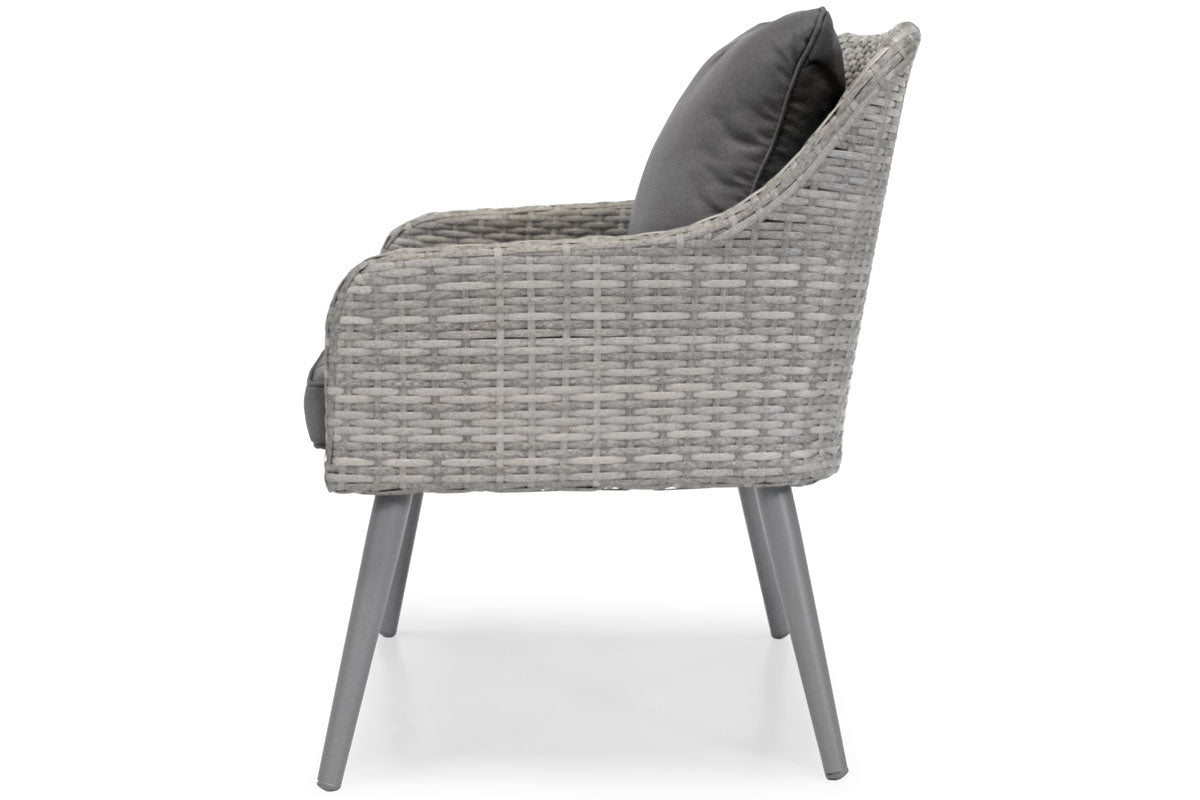 Zestaw ogrodowy Habati 4-osobowy sofa dwa krzesła oraz stolik z technorattanu szary/grafitowy