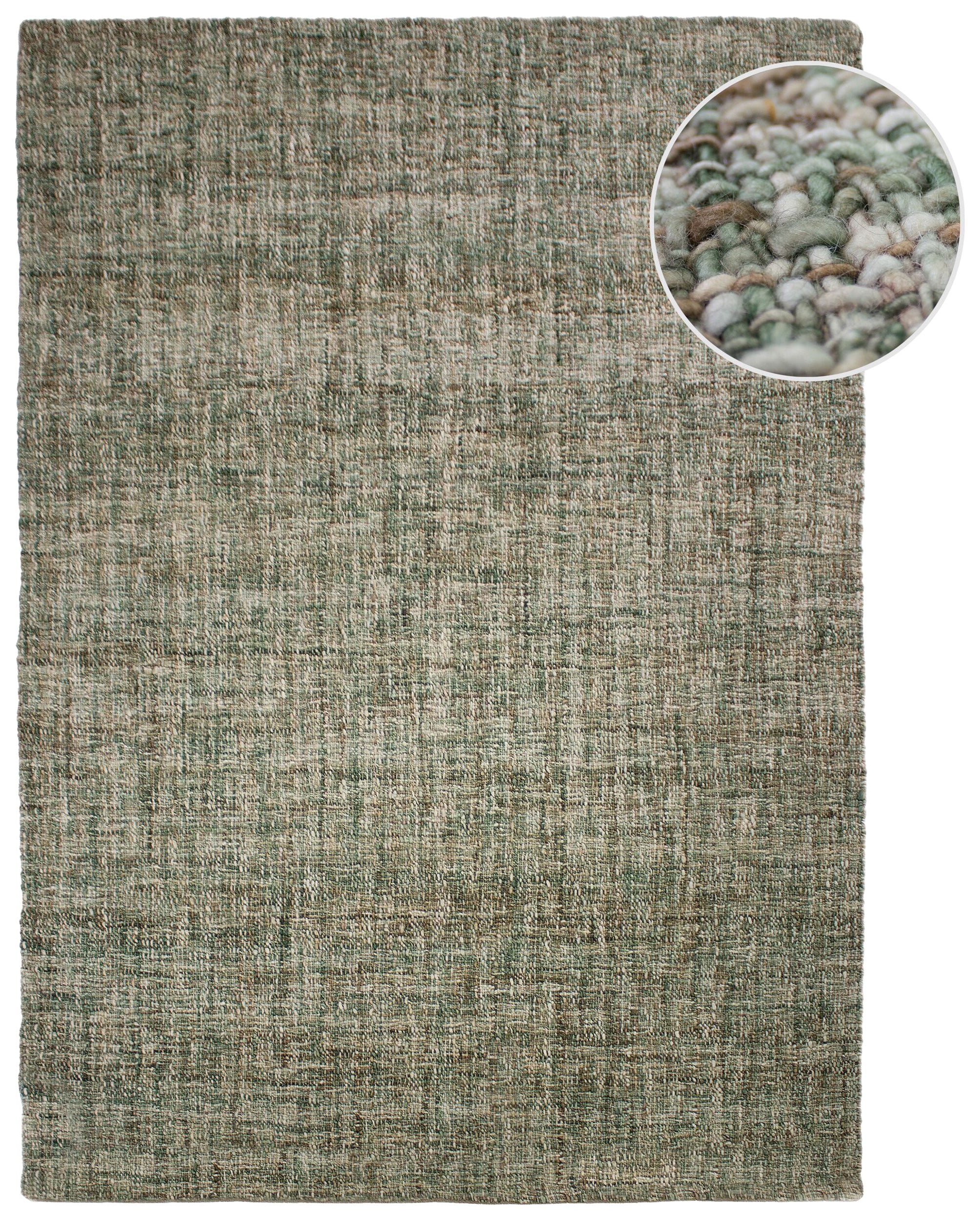 Dywan wełniany ręcznie tkany Heather 120x170 cm zielony