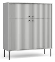 Komoda wysoka czterodrzwiowa Zeito 105 cm szara