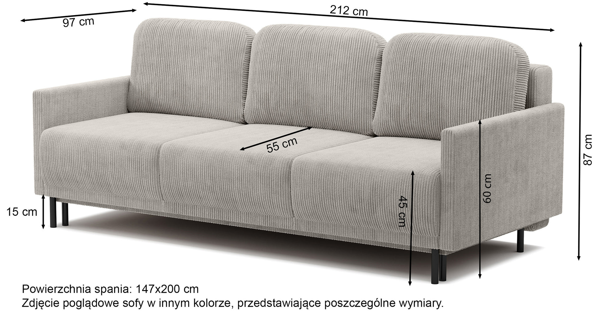 Kanapa rozkładana Hamiel turkusowa velvet hydrofobowy - głębokość 97 cm