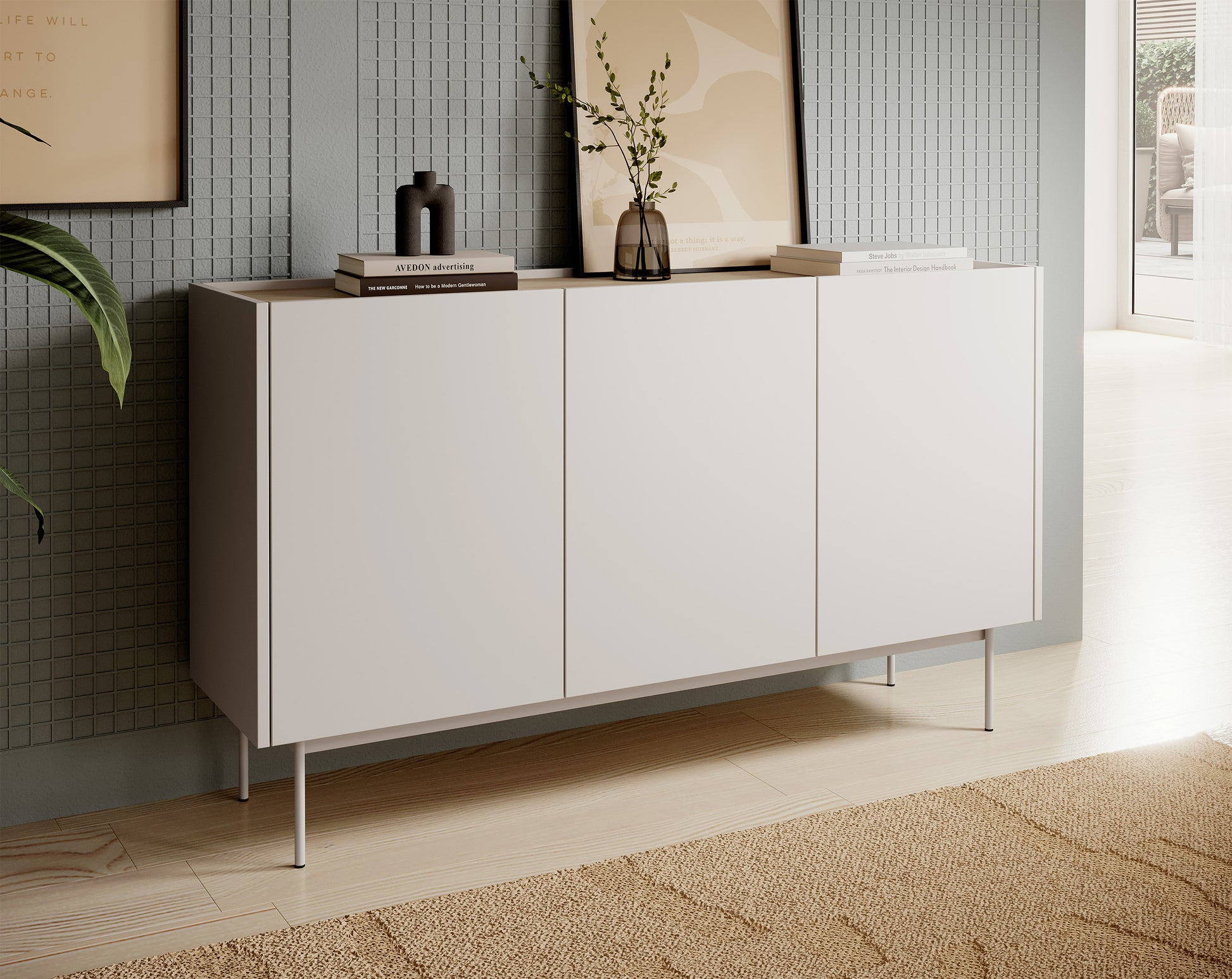 Komoda trzydrzwiowa Color 144 cm Kaszmir - z cichym domykiem