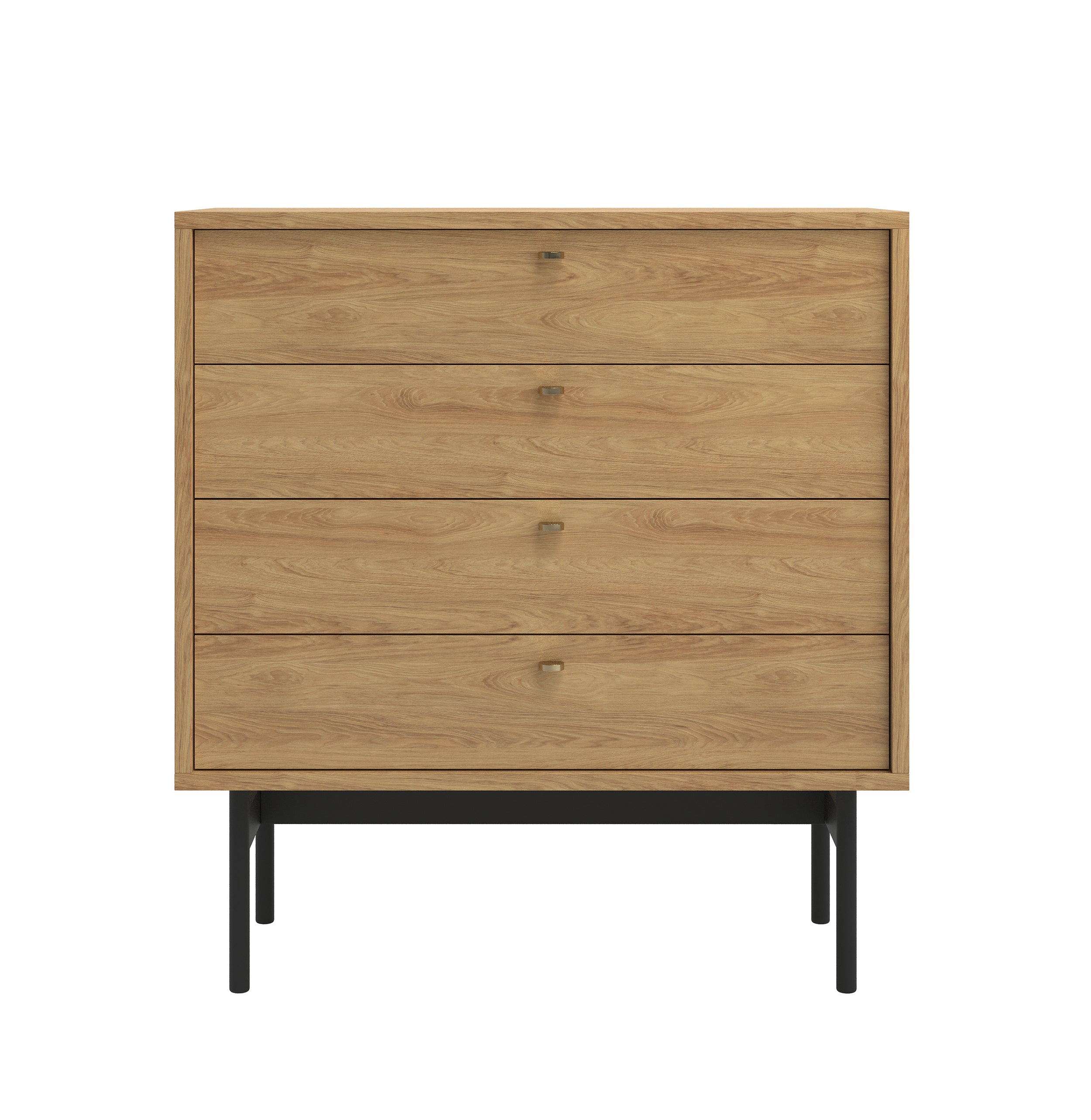 Komoda Olar z czterema szufladami 85 cm Hikora naturalna