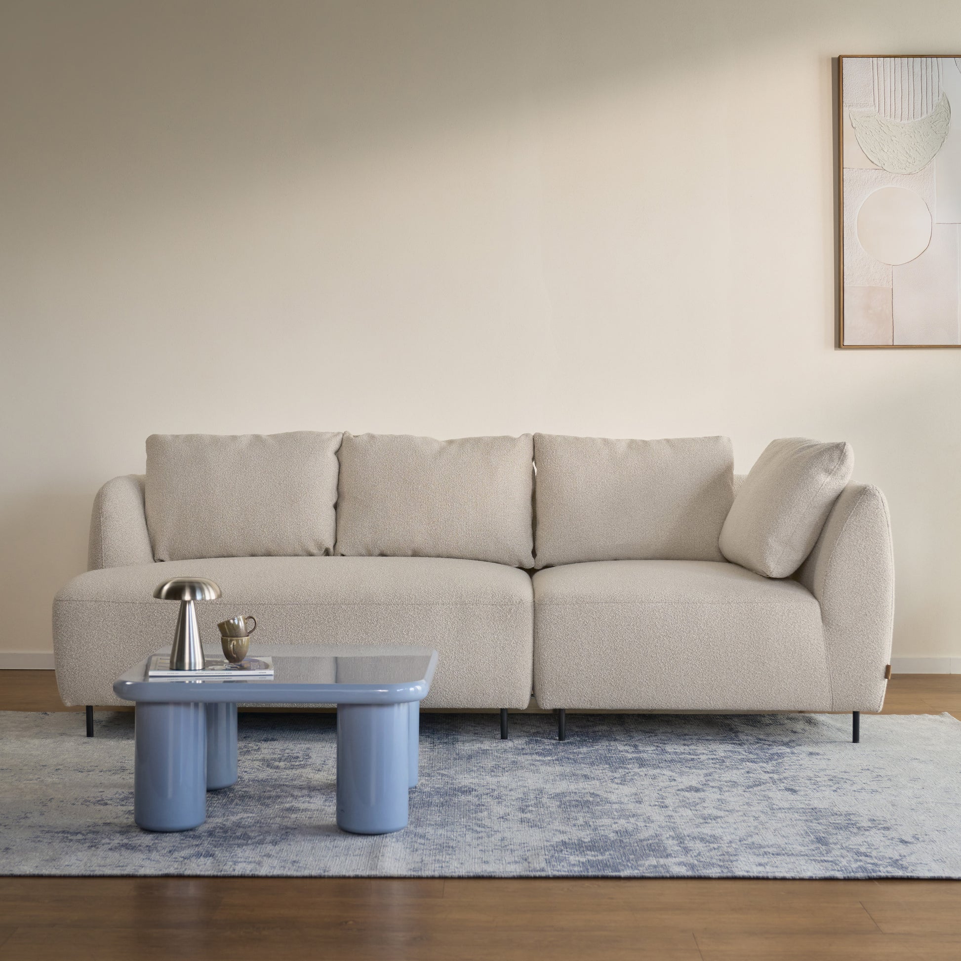 Sofa modułowa Lanomi beżowa - na nóżkach