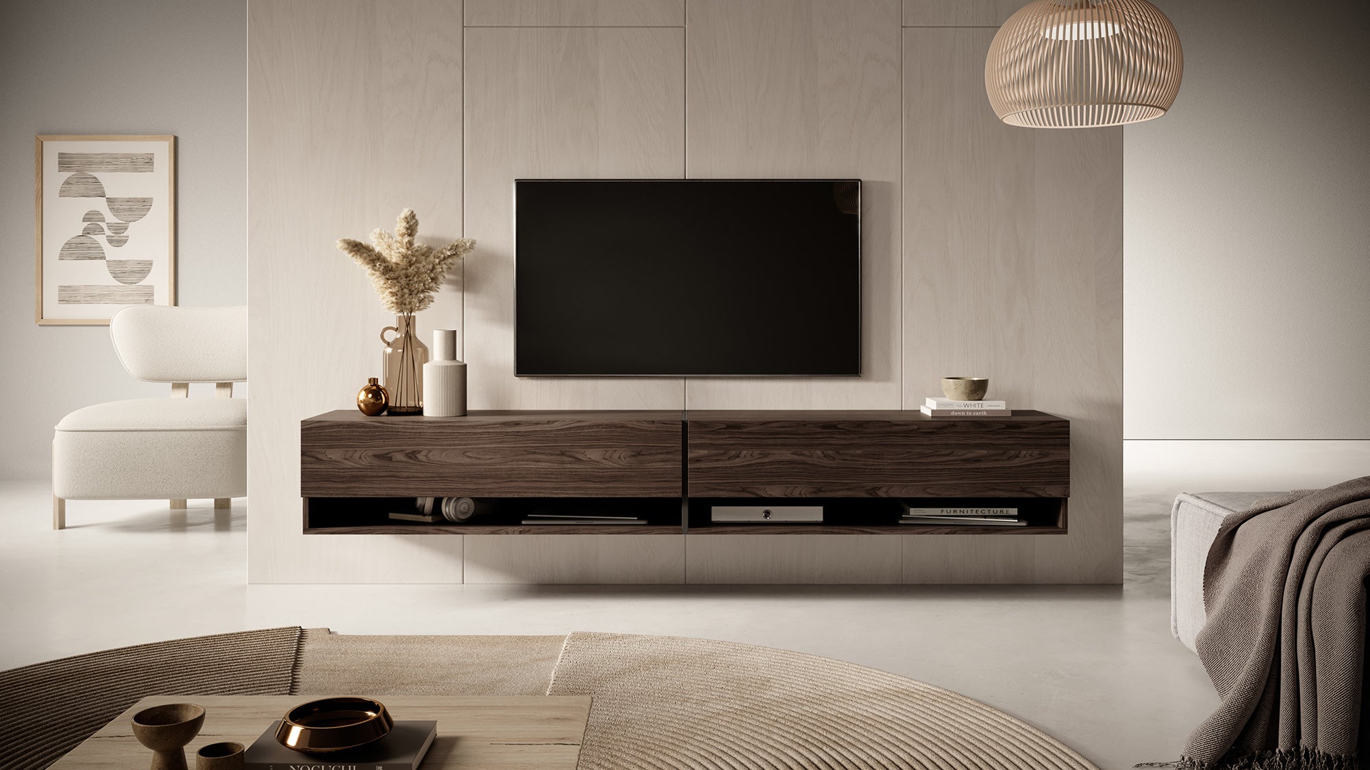Szafka RTV Mirrgo 200 cm Orzech