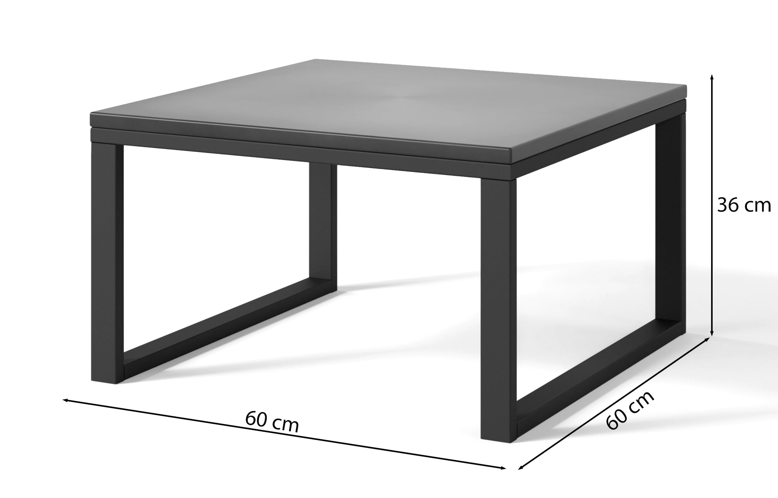 Stolik ogrodowy Dywilly 60x60 cm beton/ czarny stelaż