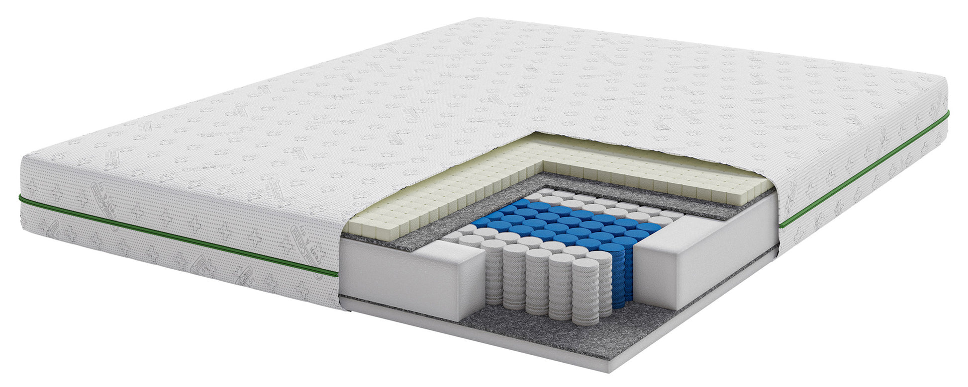 Materac kieszeniowy 120x200 cm Sompol z lateksem i pianką HR dwustronny