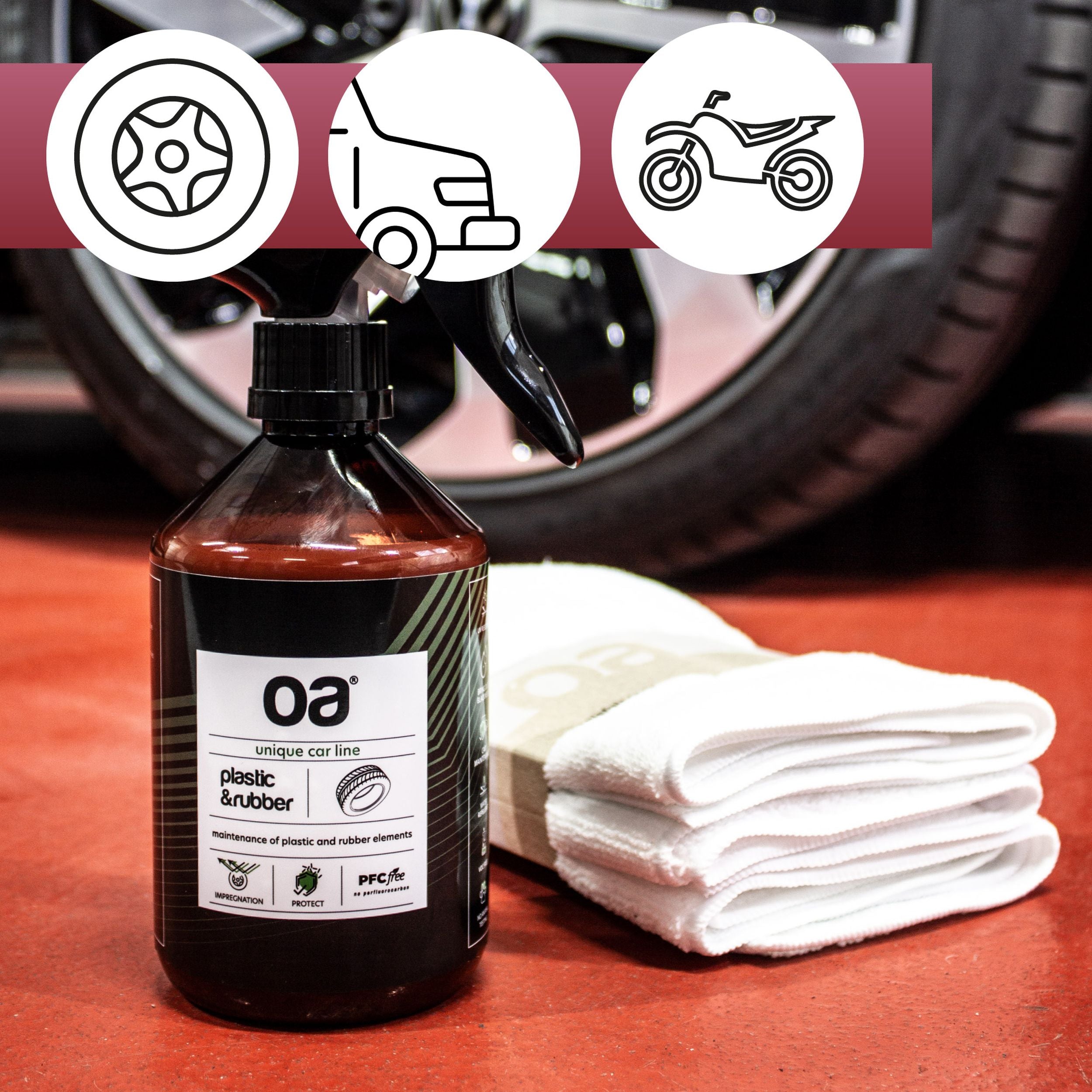 Preparat do czyszczenia plastiku i gumy OA Car Plastic & Rubber 500 ml