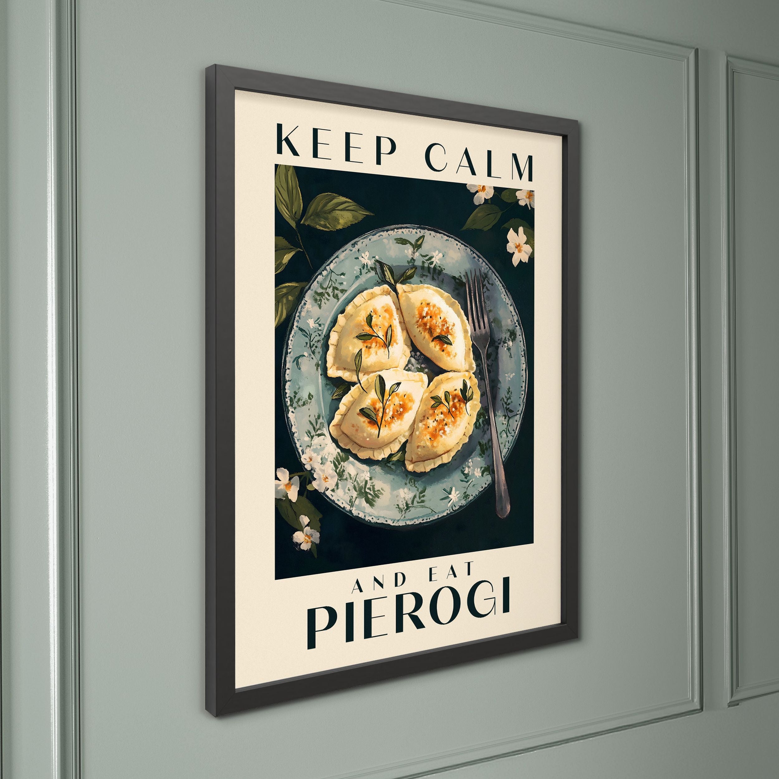 Obraz w czarnej ramie Pierogies 40x30 cm