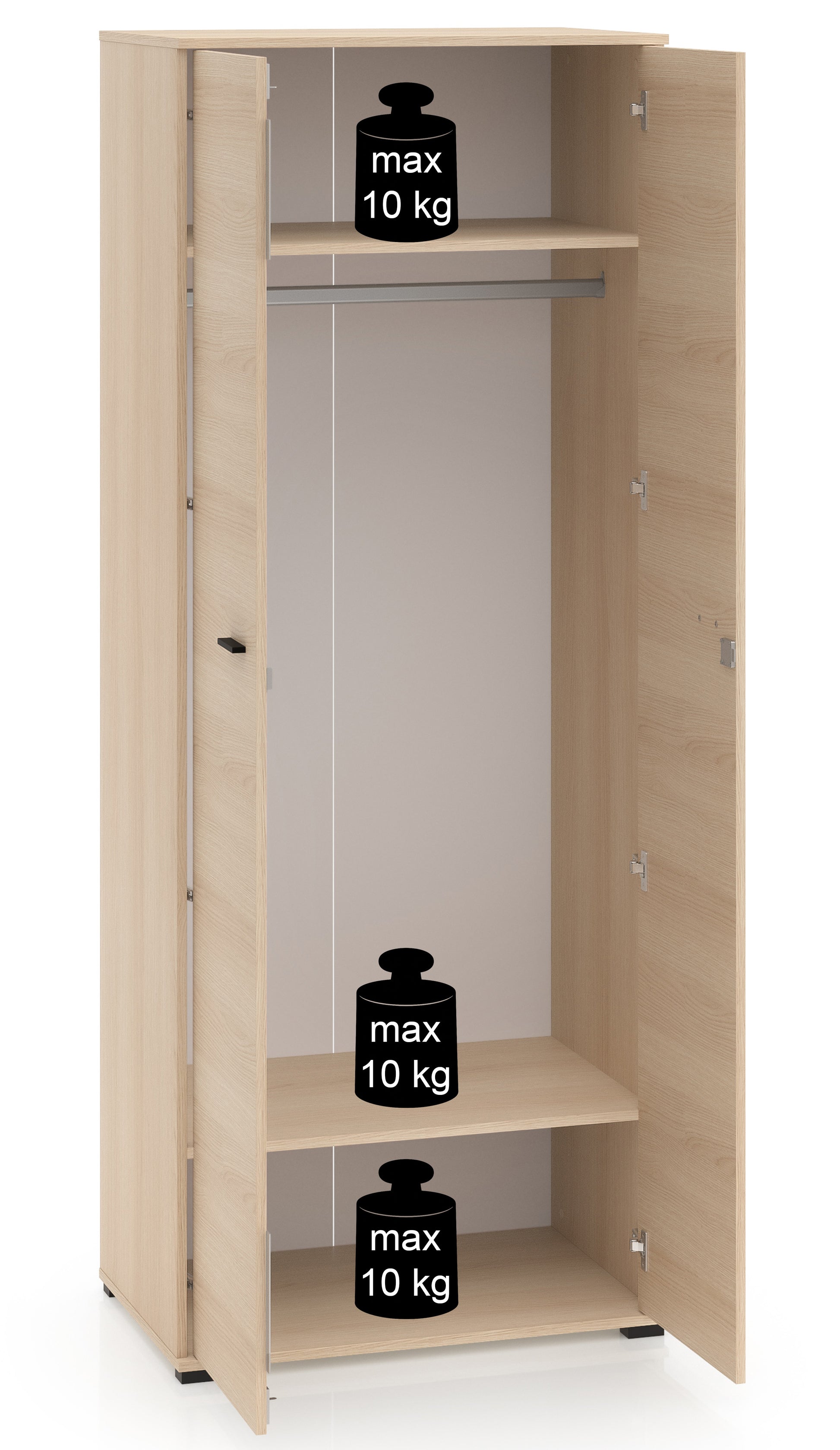 Szafa dwudrzwiowa Odelis z drążkiem - wysokość 203 cm