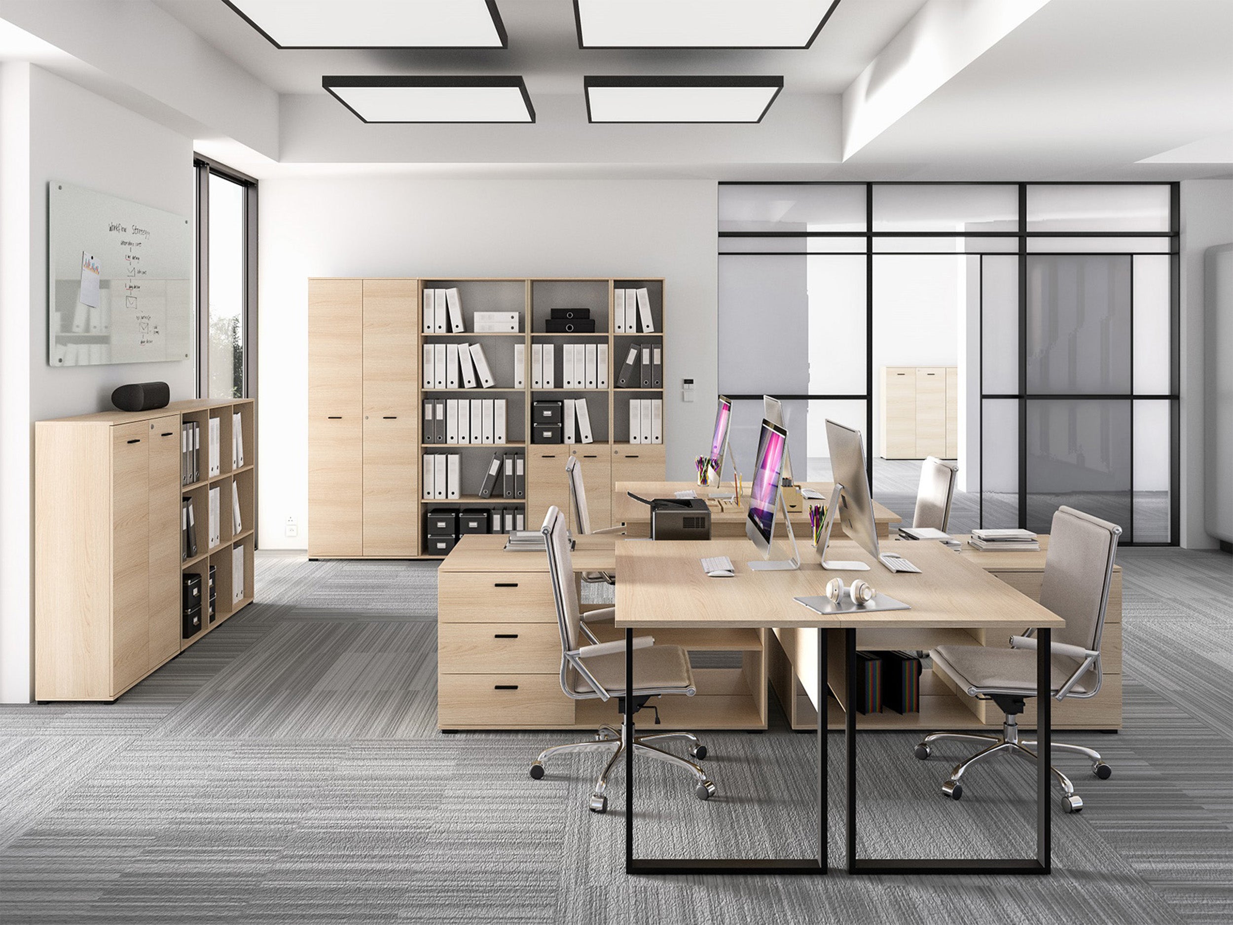 Komoda dwudrzwiowa Odelis 79 cm dąb lindberg w aranżacji salonu
