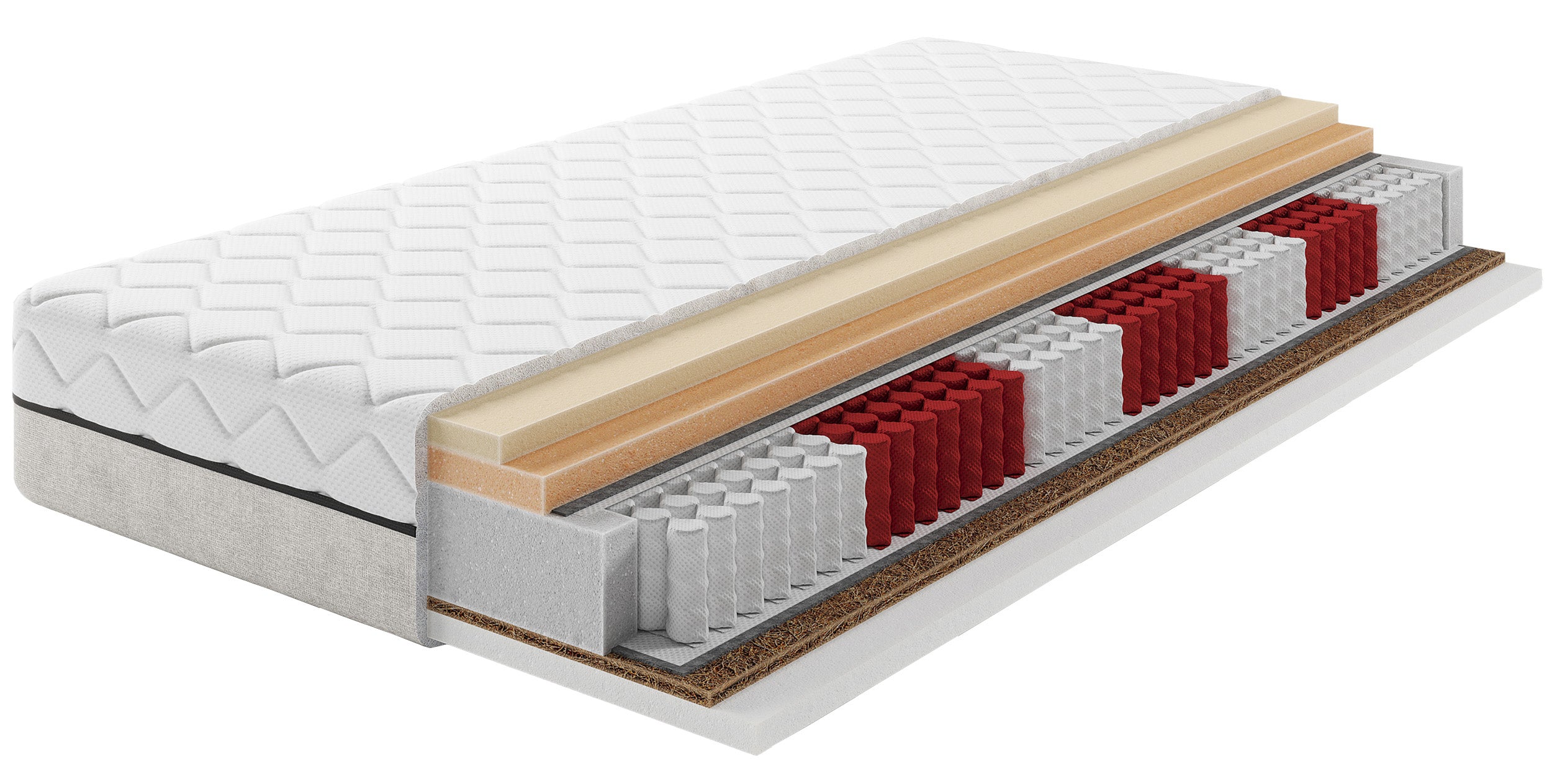 Materac kieszeniowy multipocket 160x200 cm Oppal z pianką visco i kokosem dwustronny