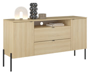 Komoda dwudrzwiowa Ore z dwiema szufladami 140 cm dąb lindberg