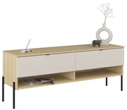 Szafka RTV Ore z dwiema szufladami 140 cm dąb lindberg/kaszmir