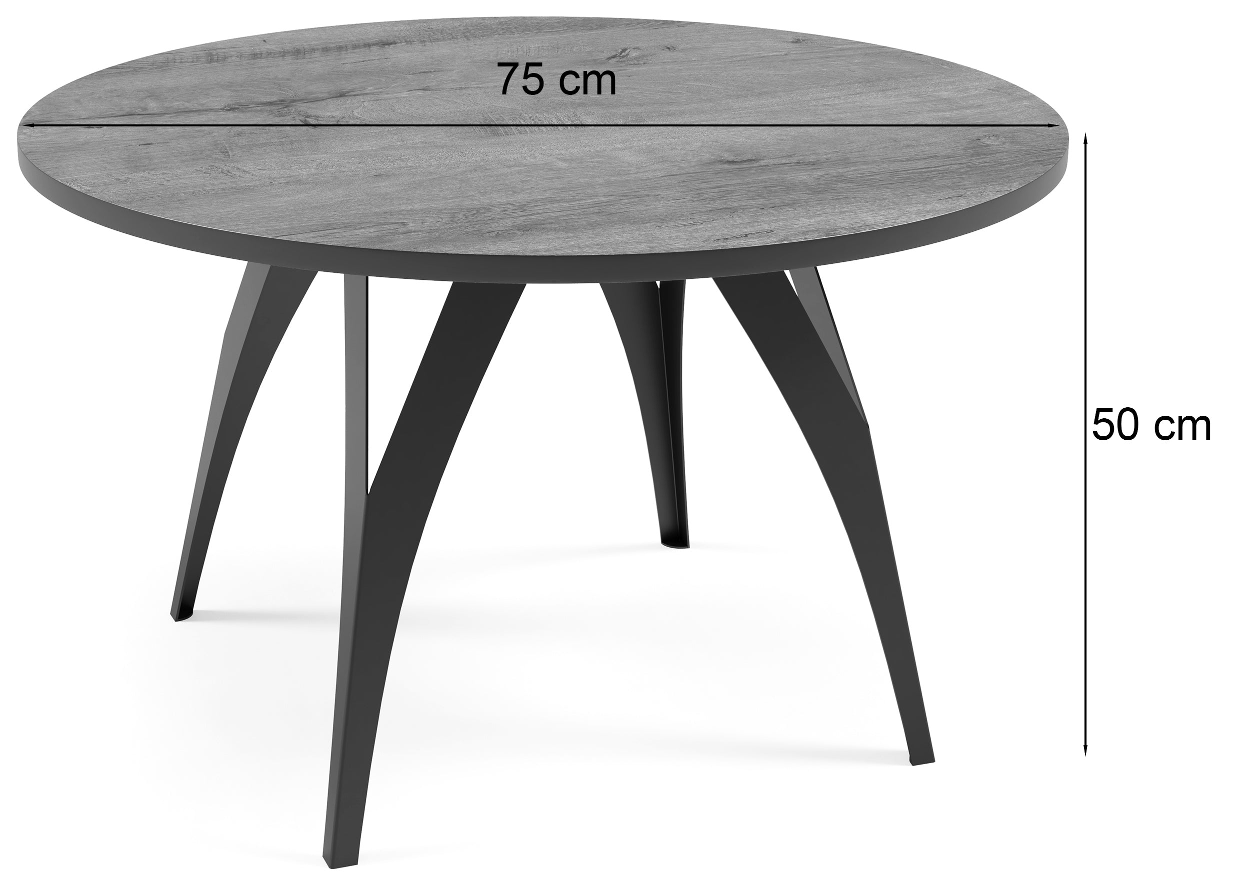 Stolik kawowy Mornize okrągły 75 cm Czarny Molet