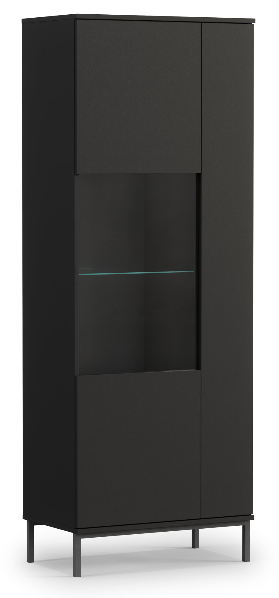 Witryna dwudrzwiowa Perila 70 cm z oświetleniem LED czarna