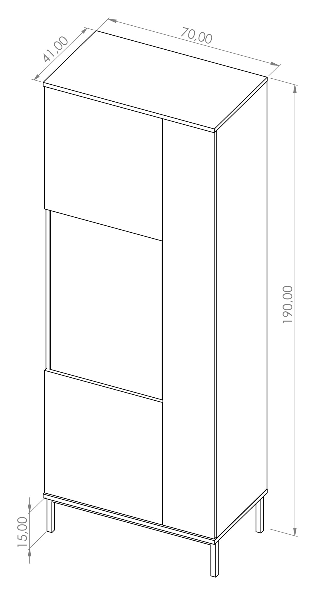 Witryna dwudrzwiowa Perila 70 cm z oświetleniem LED biała