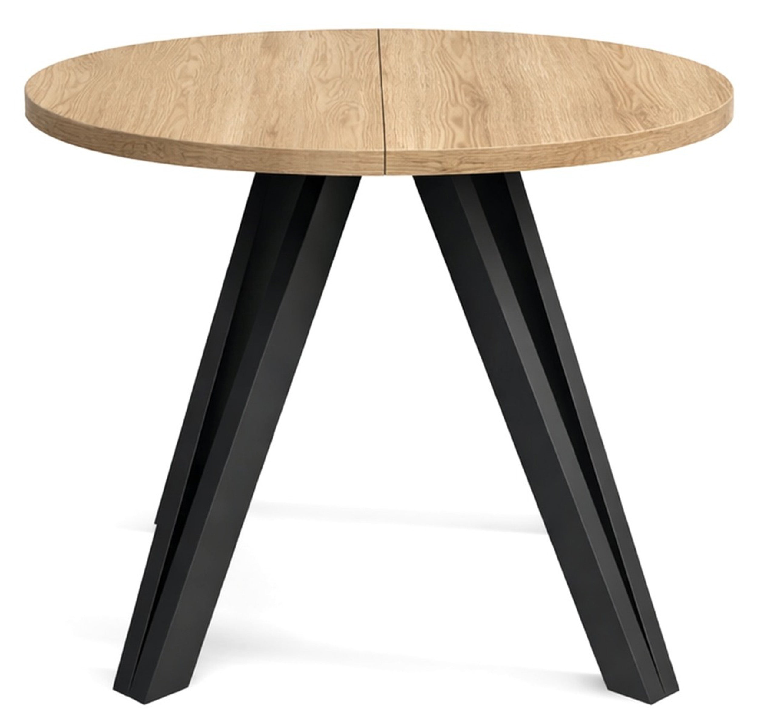 Stół rozkładany do jadalni Nuuvel 100-180x100 cm dąb cremona z czarnymi nogami hairpin