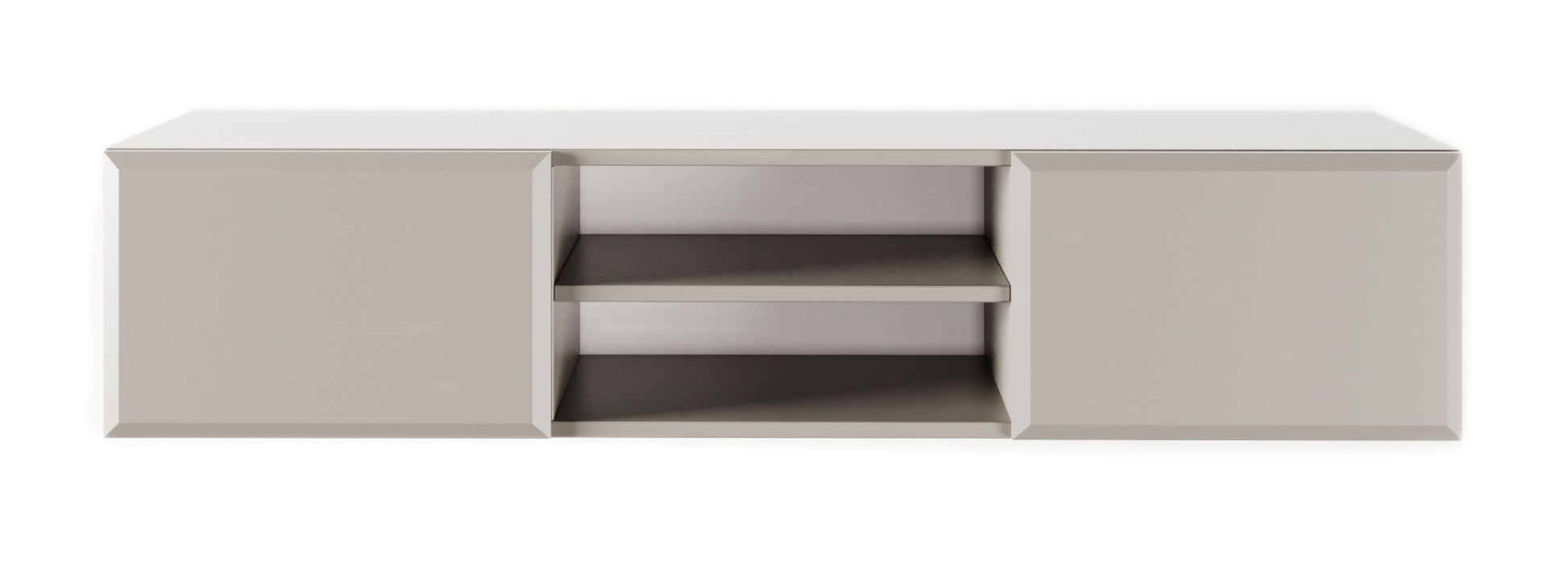 Szafka RTV Chocolated dwudrzwiowa z wnęką 137 cm wisząca beż piaskowy - otwieranie push open
