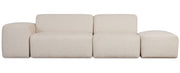 Sofa modułowa Pyllomi z pufą ciepłobeżowa plecionka