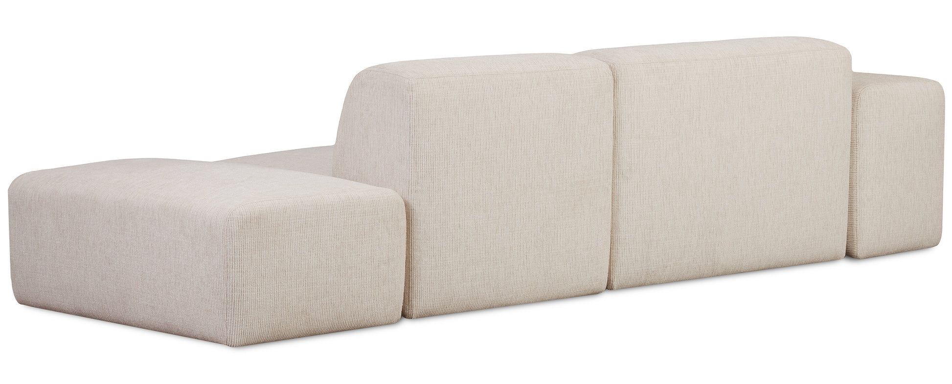 Sofa modułowa Pyllomi z pufą ciepłobeżowa - głębokość 105 cm