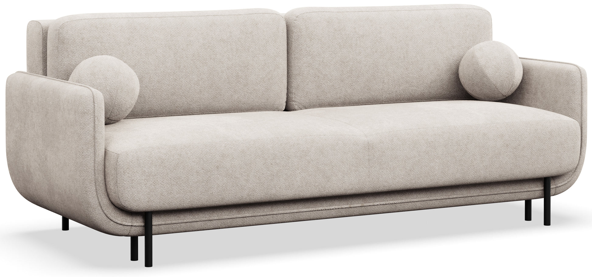 Kanapa rozkładana Ovals jasnobeżowa plecionka - szerokość 236 cm