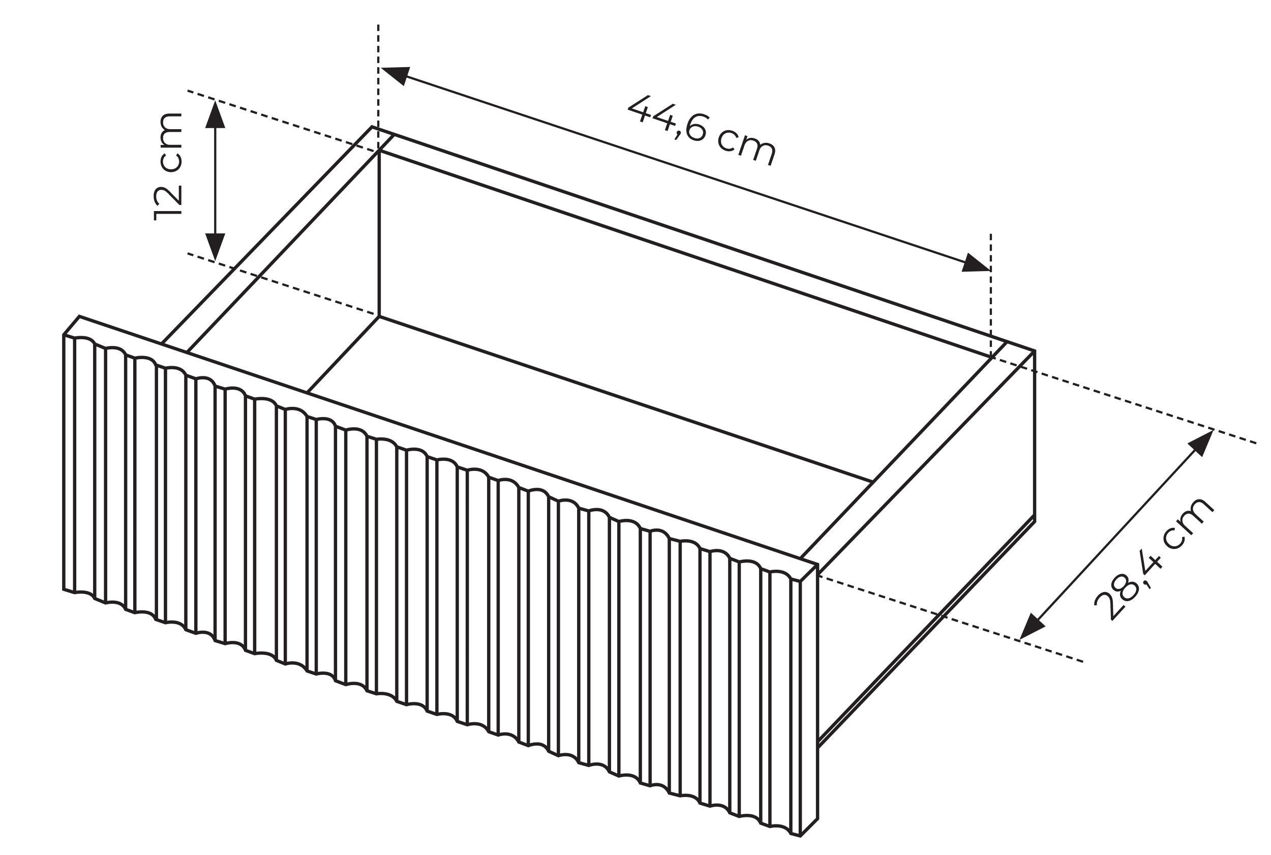 Komoda dwudrzwiowa Falsetto z ryflowanymi frontami i trzema szufladami 154 - szerokość 153,5 cm