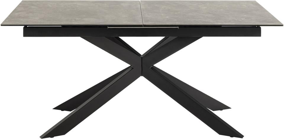 Stół do jadalni Shimess o wzorze czarnego betonu 168-210 cm - blat ceramiczny