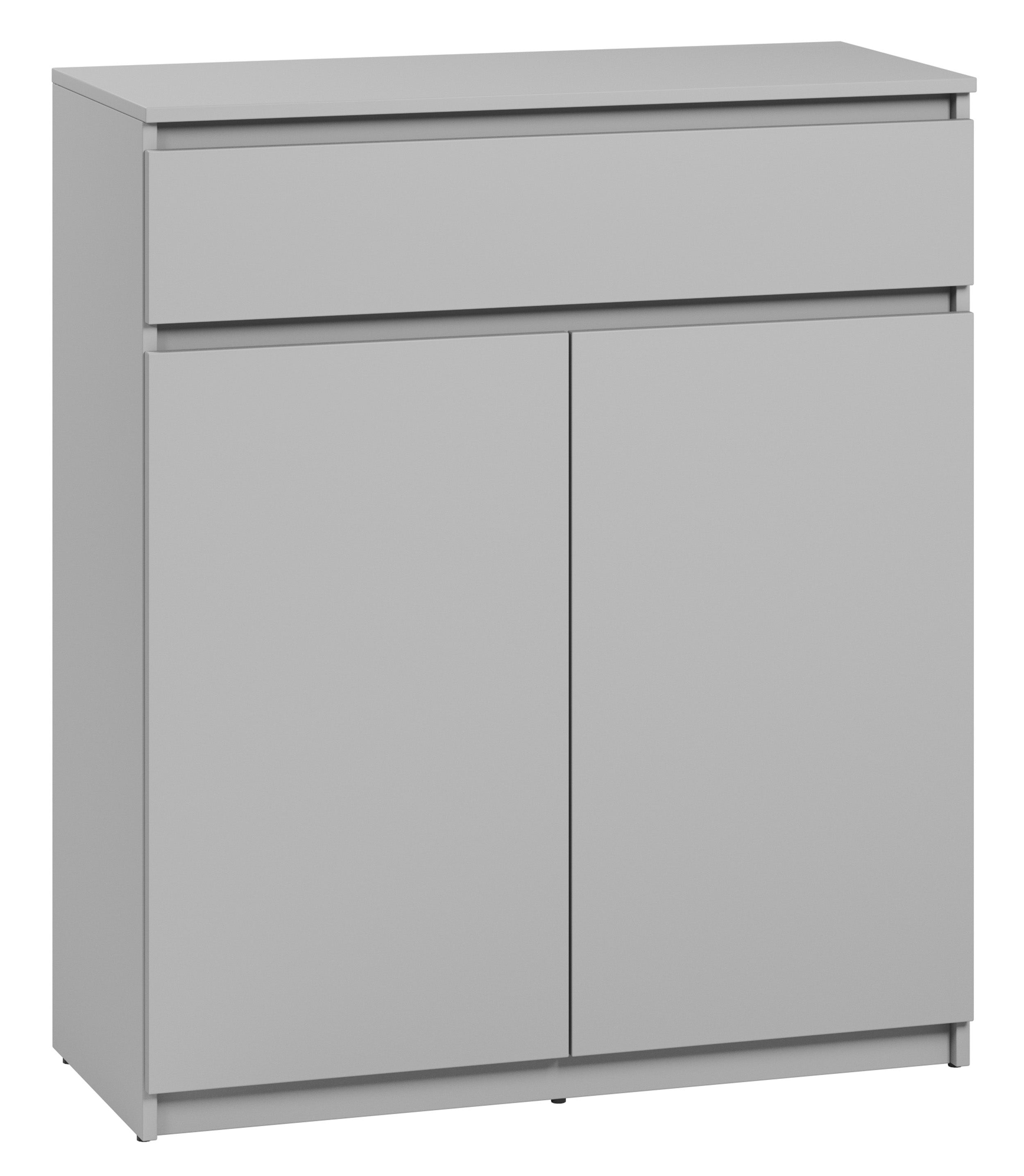 Komoda dwudrzwiowa Simply z szufladą 92 cm szara