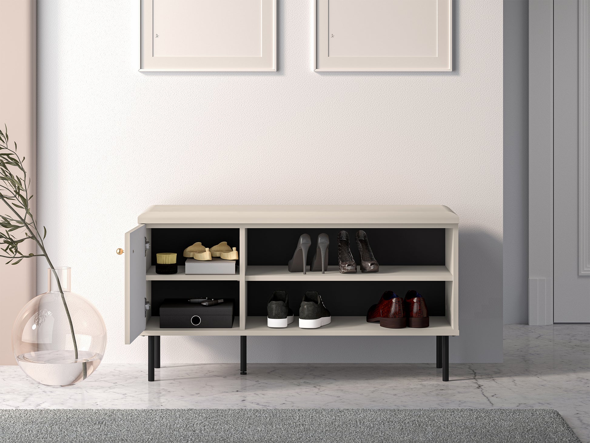 Szafka na buty Caletto 102 cm z siedziskiem - szerokość 102 cm