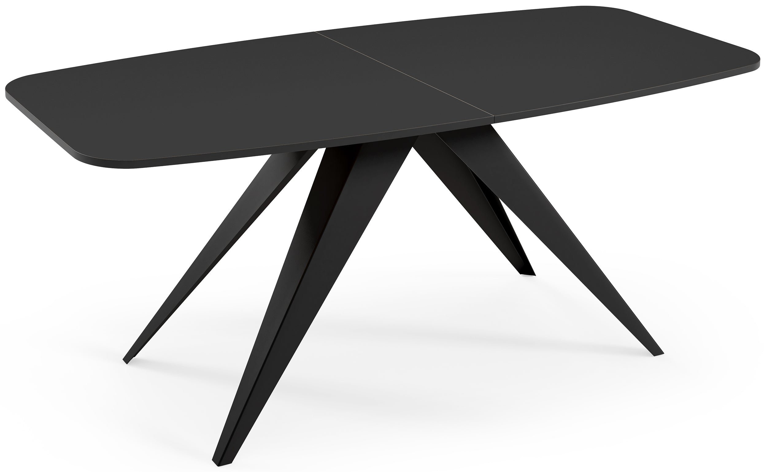 Stół rozkładany do jadalni Ferrory 180-218x90 cm Czarny Molet z czarnymi nogami