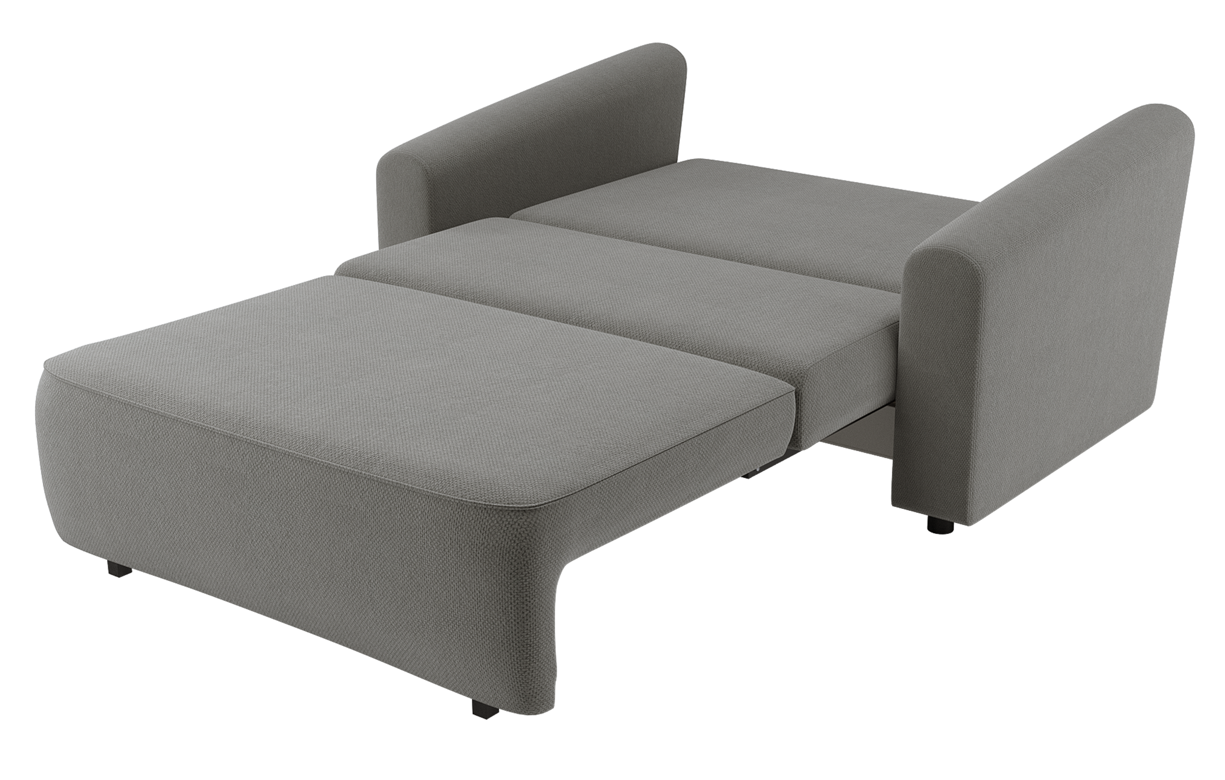 Kanapa rozkładana dwuosobowa Stevio 150 cm z pojemnikiem ciemnoszara szenil hydrofobowy