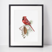 Plakat świąteczny Winter 30x40 cm świąteczny stroik z czerwonym ptakiem