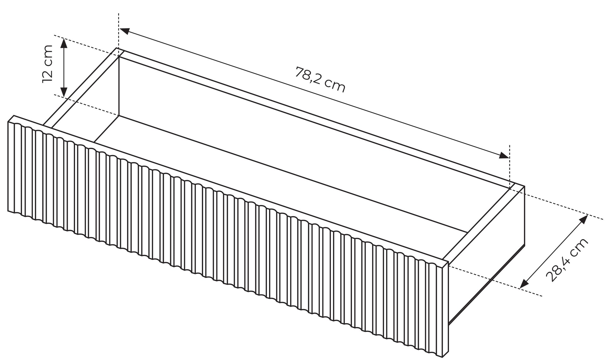 Komoda dwudrzwiowa Falsetto z ryflowanymi frontami i trzema szufladami 187 - szerokość 187,1 cm