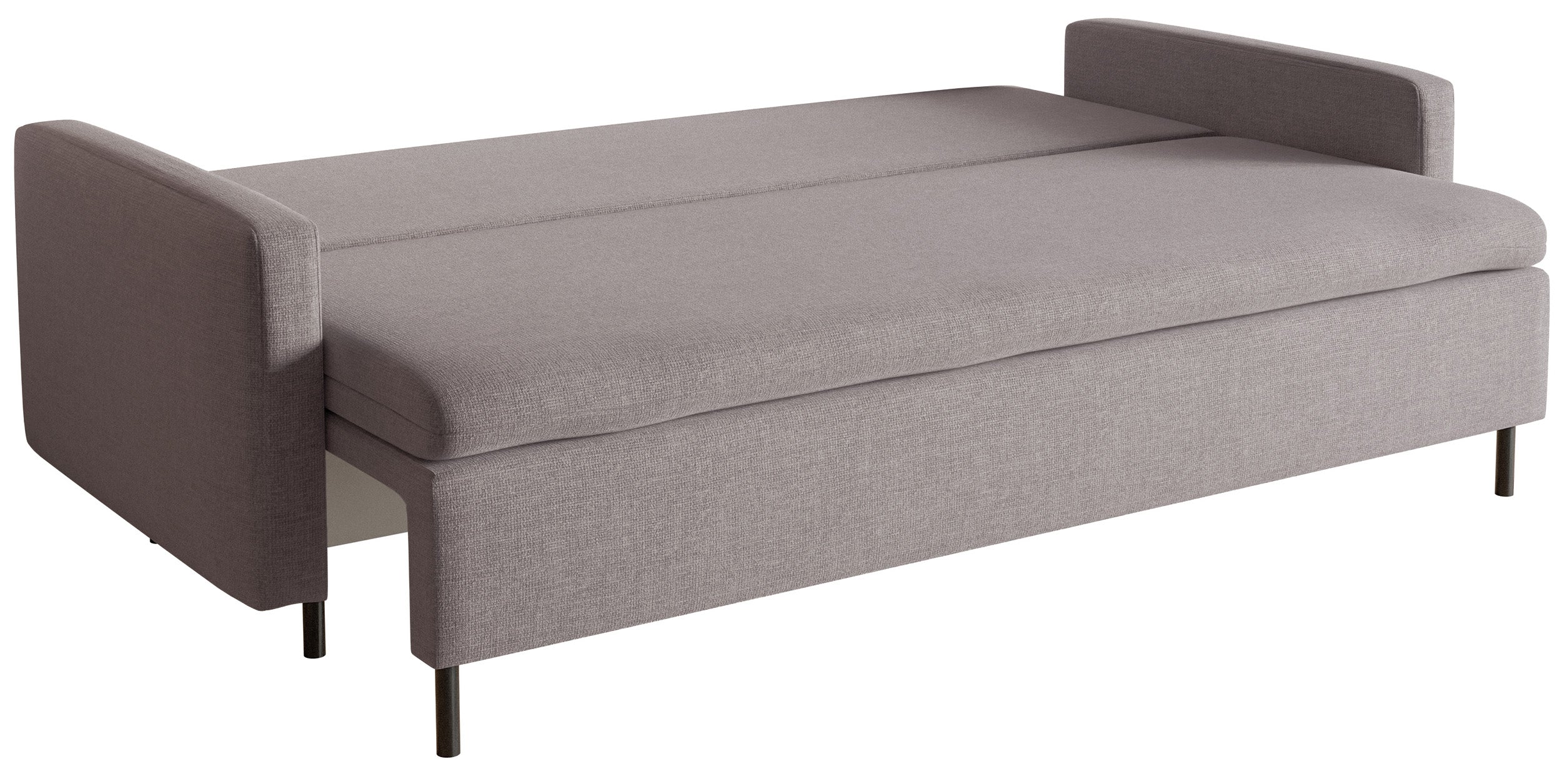 Kanapa rozkładana trzyosobowa Umpro z pojemnikiem szarobrązowa szenil łatwoczyszczący