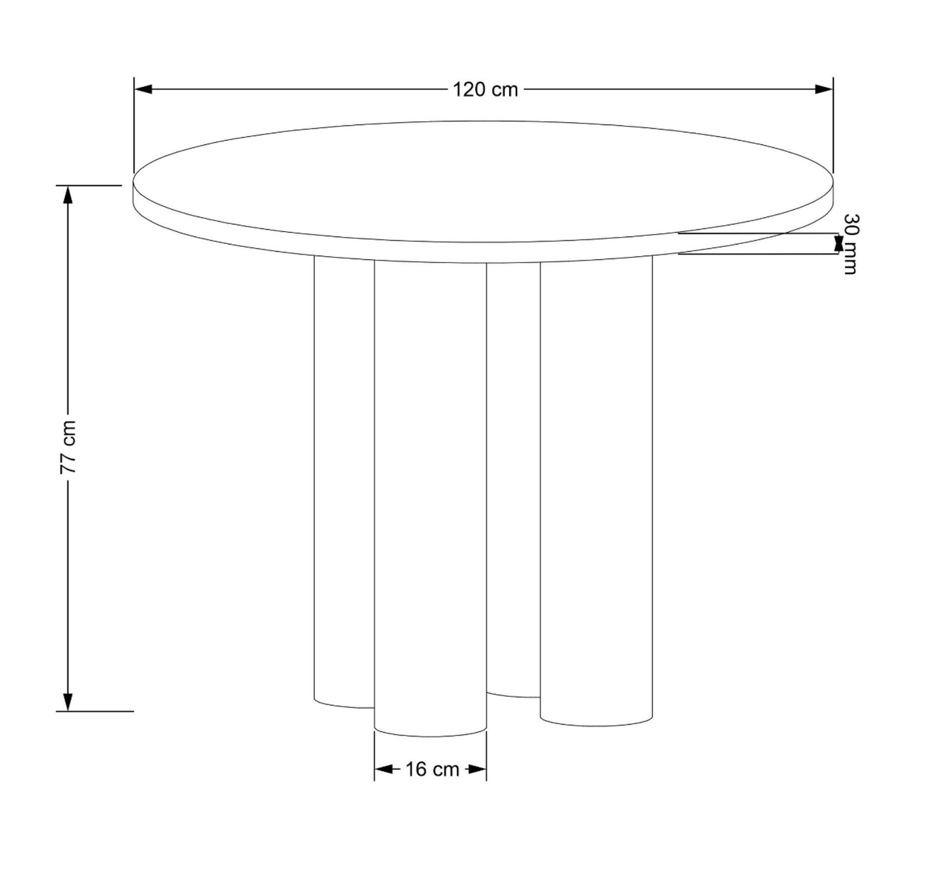 Stół okrągły Divisolity średnica 120 cm - szerokość 120 cm, głębokość 120 cm