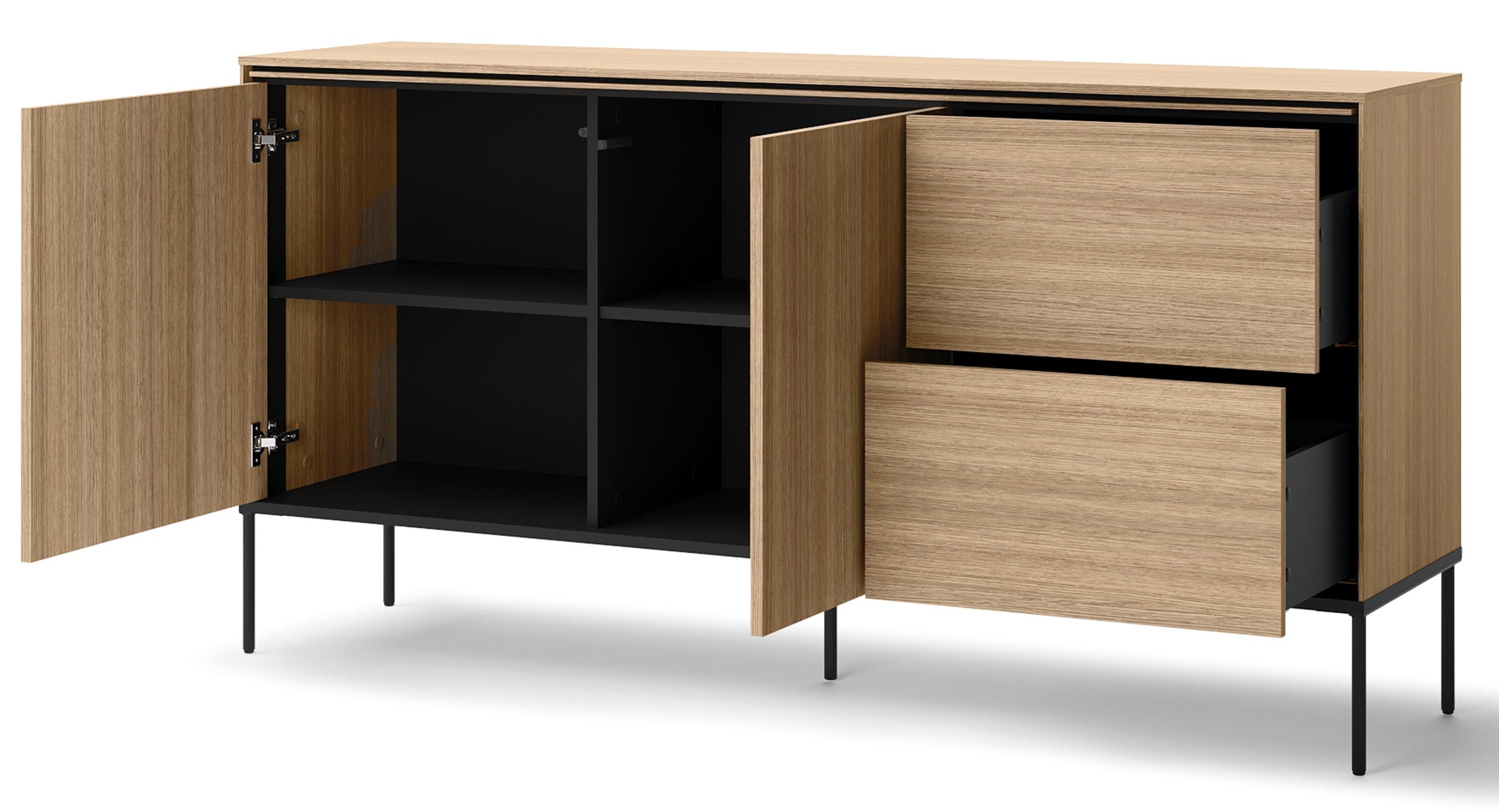 Komoda dwudrzwiowa Visso z dwiema szufladami 167 - materiał metal