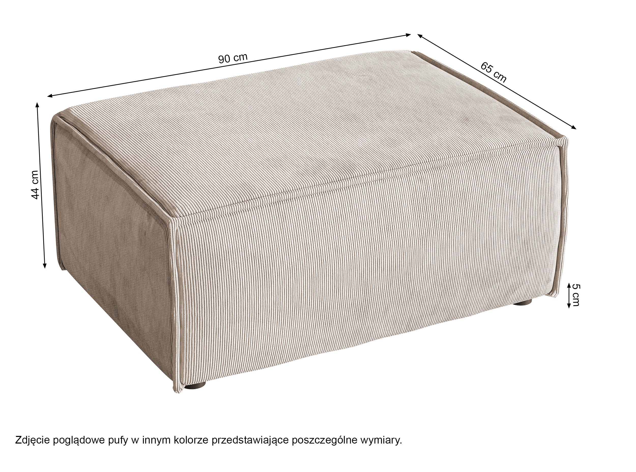 Pufa Copertino 65x90 cm granatowa sztruks