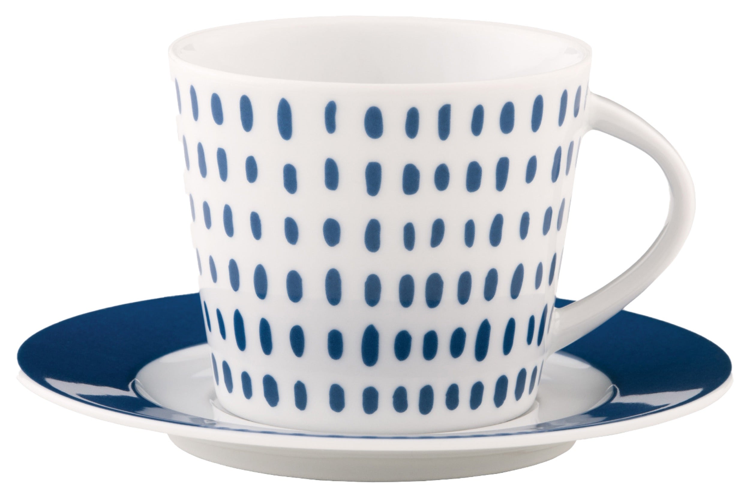 Zestaw filiżanek dla 6 os. porcelanowy Scandy Blue 300 ml biało-niebieskie