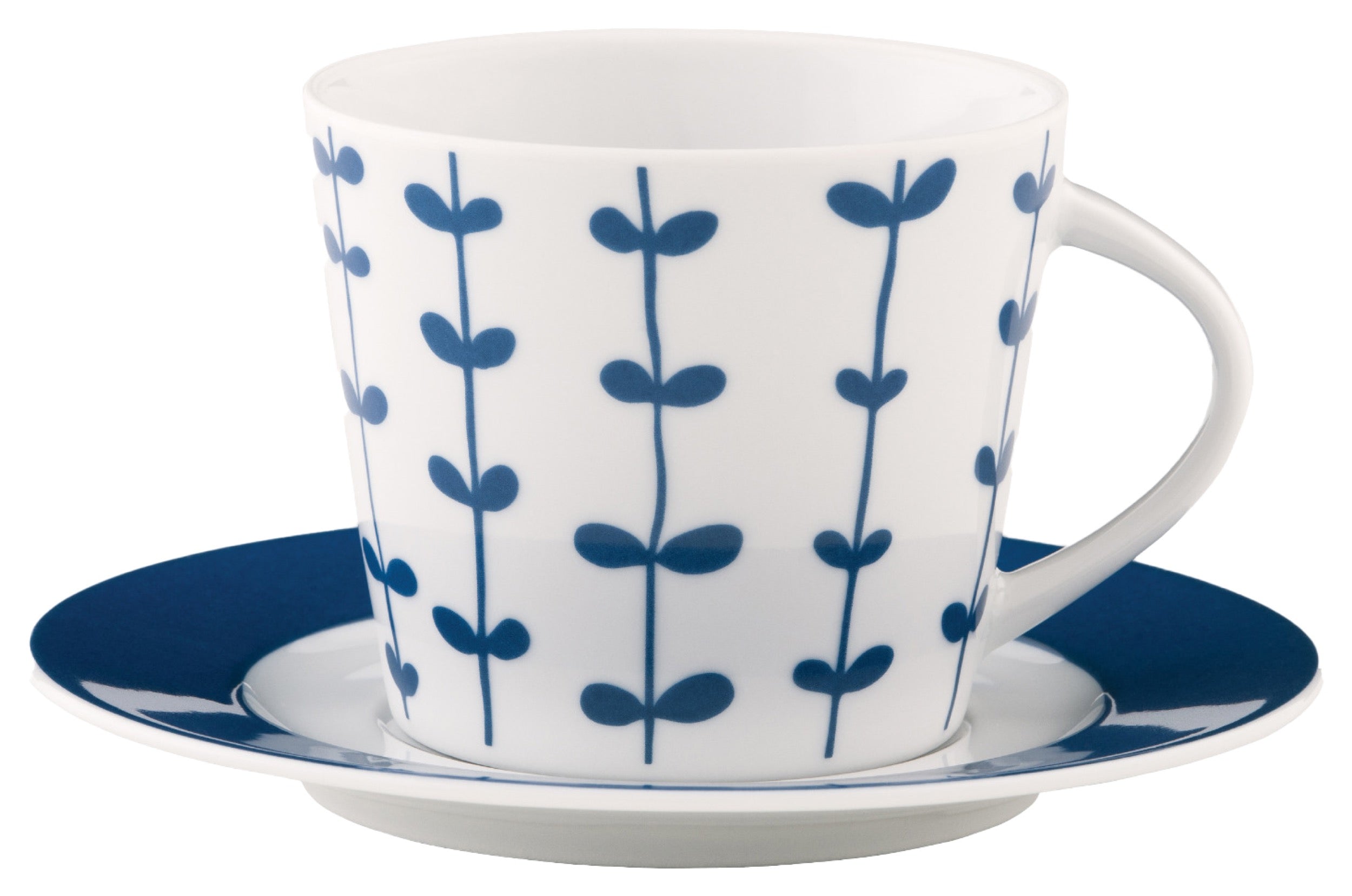 Zestaw filiżanek dla 6 os. porcelanowy Scandy Blue 300 ml biało-niebieskie