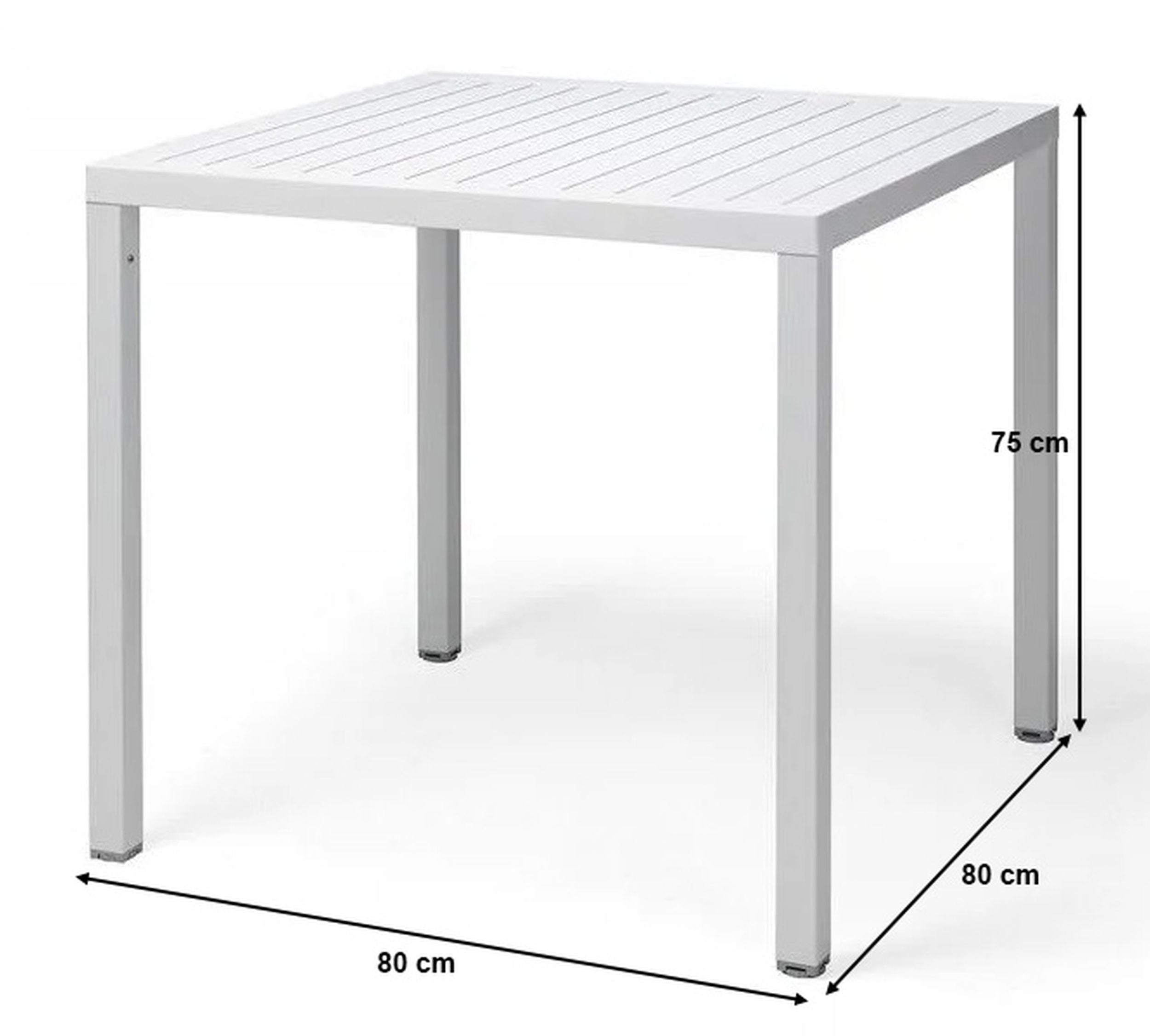 Zestaw ogrodowy stół kwadratowy Cube 80 cm i 4 krzesła Bit Nardi z certyfikowanego tworzywa brązowy